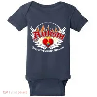 Support Educate Advocate - Autism Flames Baby Bodysuit thumb 0