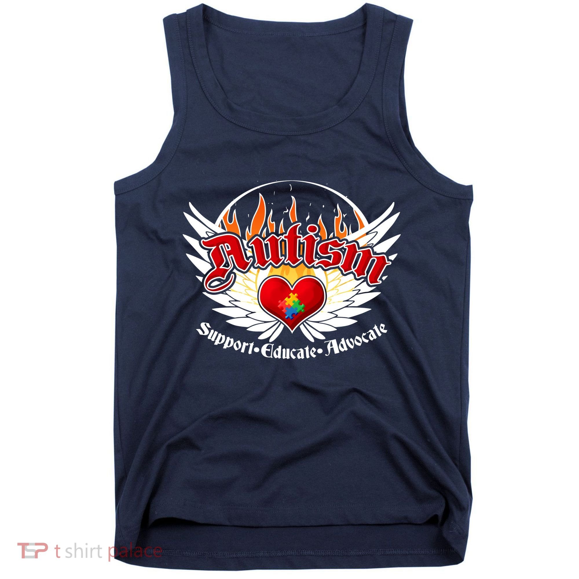 Support Educate Advocate - Autism Flames Tank Top