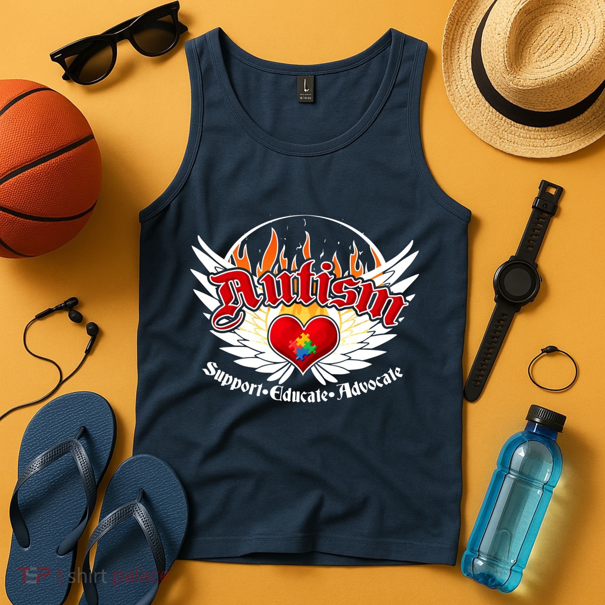 Support Educate Advocate - Autism Flames Tank Top