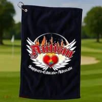 Support Educate Advocate - Autism Flames Golf Towel thumb 1