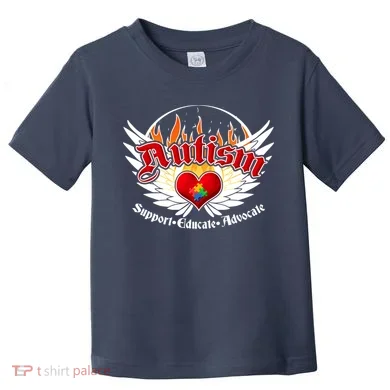 Support Educate Advocate - Autism Flames Toddler T-Shirt