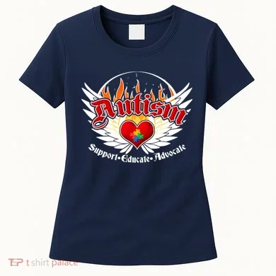 Support Educate Advocate - Autism Flames Women's T-Shirt