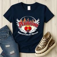 Support Educate Advocate - Autism Flames Women's T-Shirt thumb 3