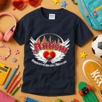 Support Educate Advocate - Autism Flames Kids T-Shirt thumb 3