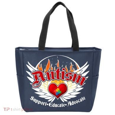 Support Educate Advocate - Autism Flames Tote Bag