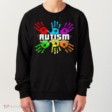Support Educate Advocate Autism Handprint Women's Sweatshirt
