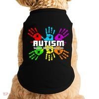 Support Educate Advocate Autism Handprint Doggie Tank thumb 0