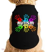 Support Educate Advocate Autism Handprint Doggie Tank thumb 0