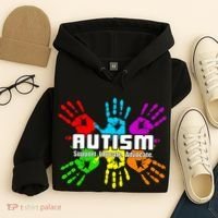 Support Educate Advocate Autism Handprint Hoodie thumb 4