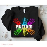 Support Educate Advocate Autism Handprint Sweatshirt thumb 2