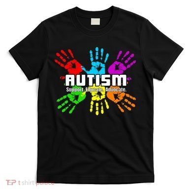 Support Educate Advocate Autism Handprint T-Shirt