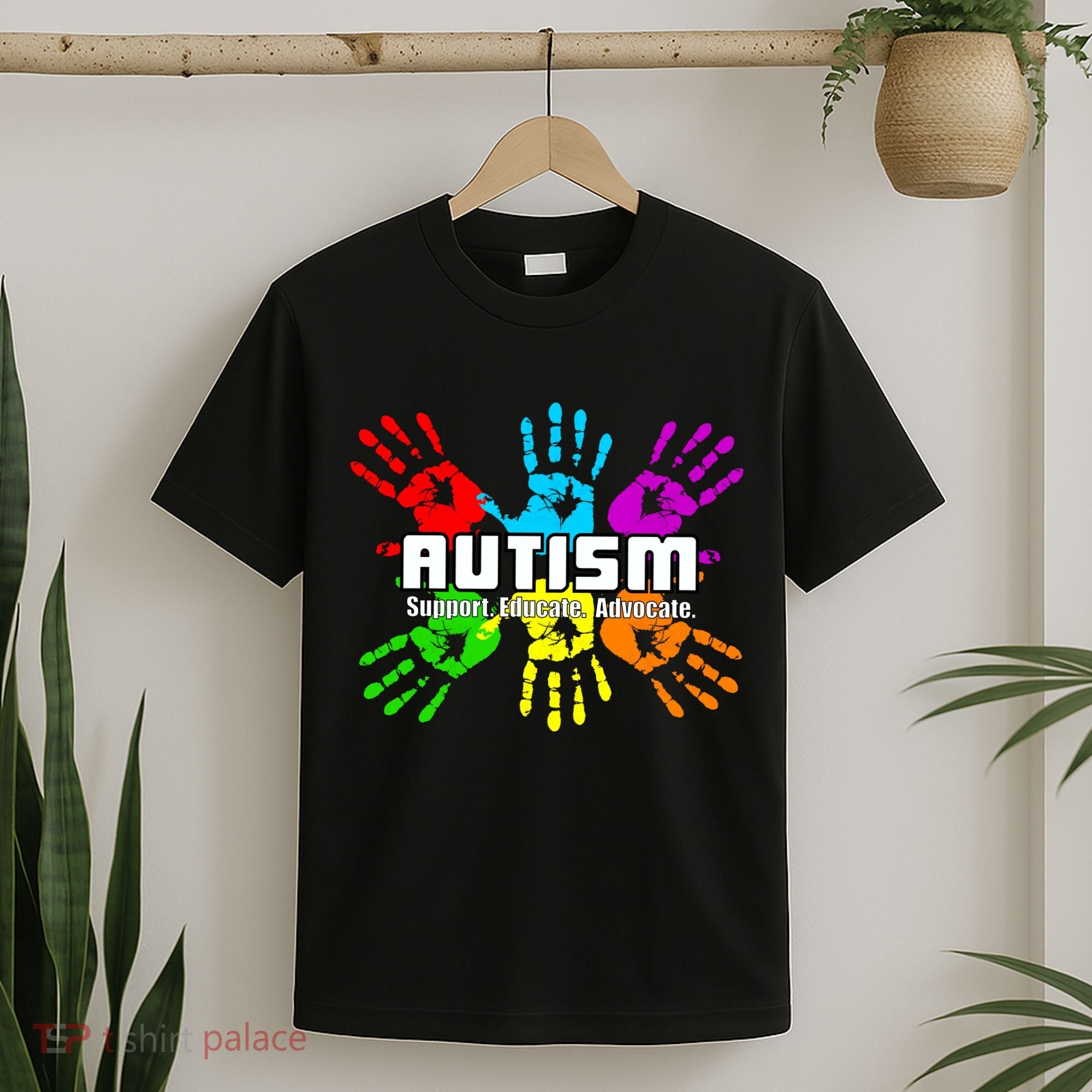 Support Educate Advocate Autism Handprint T-Shirt