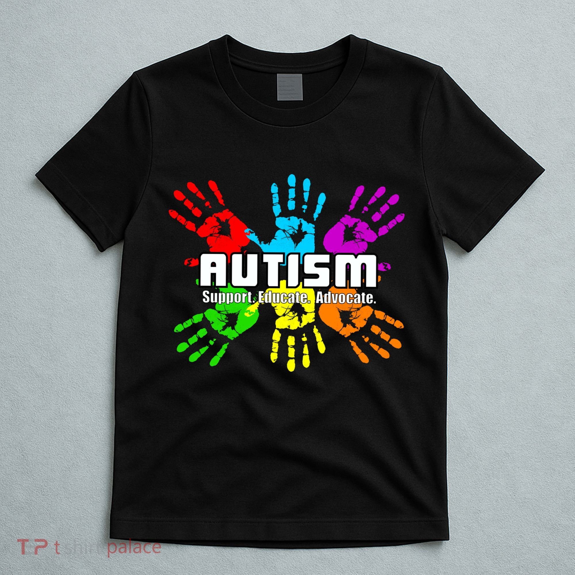 Support Educate Advocate Autism Handprint T-Shirt