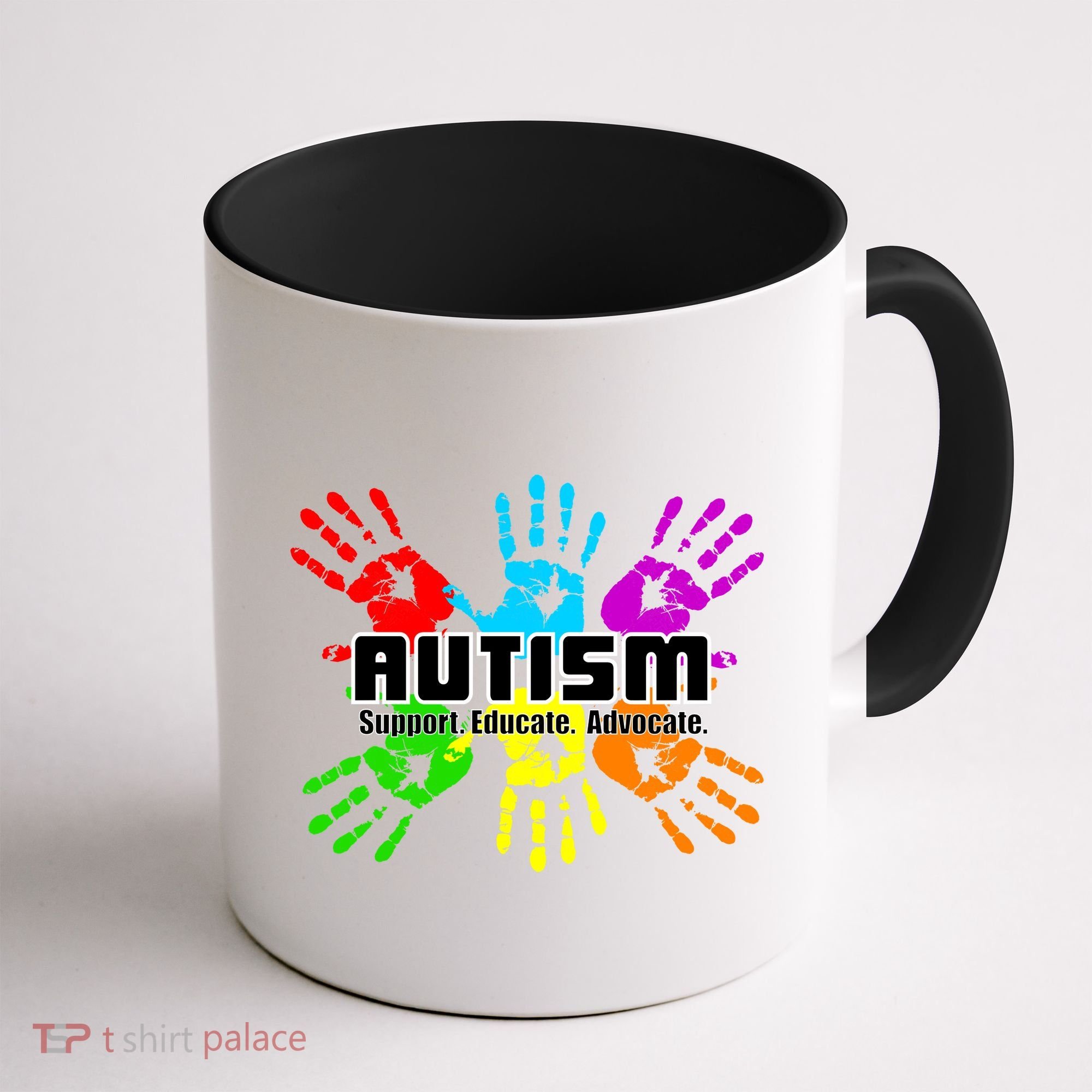 Support Educate Advocate Autism Handprint Coffee Mug