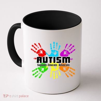 Support Educate Advocate Autism Handprint Coffee Mug