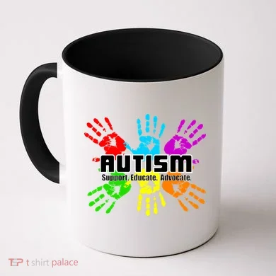 Support Educate Advocate Autism Handprint Coffee Mug