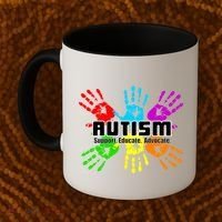 Support Educate Advocate Autism Handprint Coffee Mug thumb 2