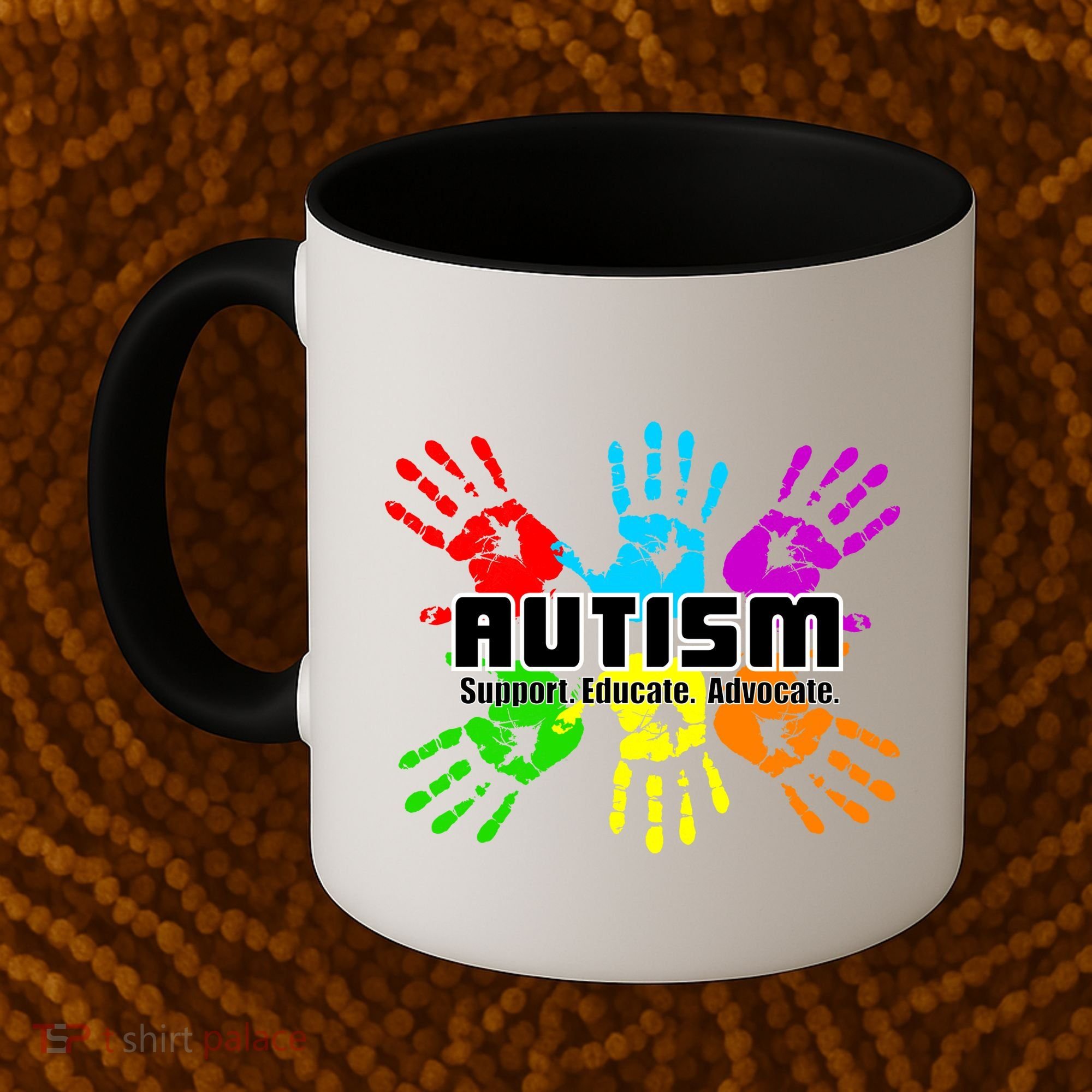 Support Educate Advocate Autism Handprint Coffee Mug