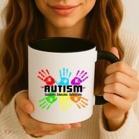 Support Educate Advocate Autism Handprint Coffee Mug thumb 3