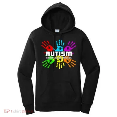 Support Educate Advocate Autism Handprint Women's Hoodie
