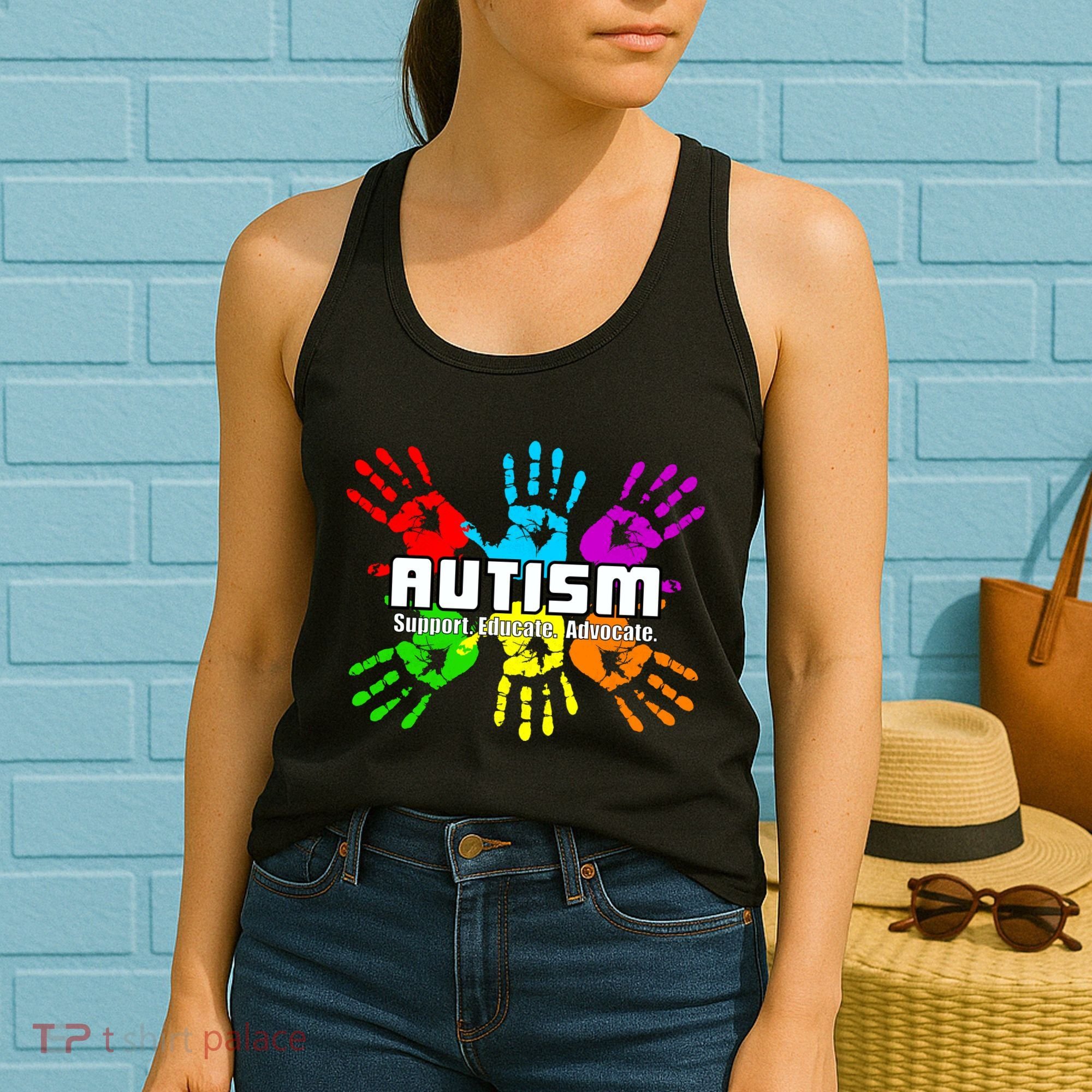 Support Educate Advocate Autism Handprint Women's Tank Top