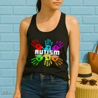 Support Educate Advocate Autism Handprint Women's Tank Top thumb 2