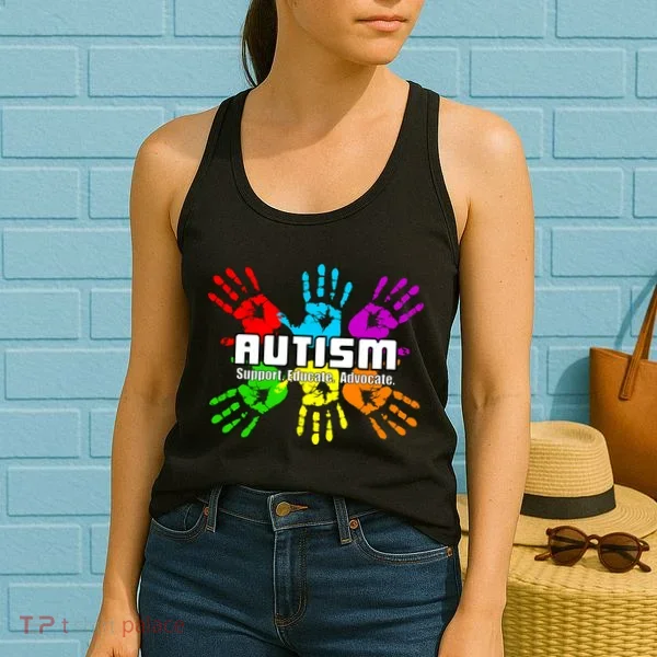 Support Educate Advocate Autism Handprint Women's Tank Top