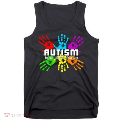 Support Educate Advocate Autism Handprint Tank Top