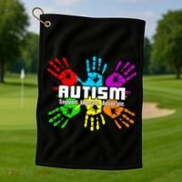 Support Educate Advocate Autism Handprint Golf Towel thumb 1