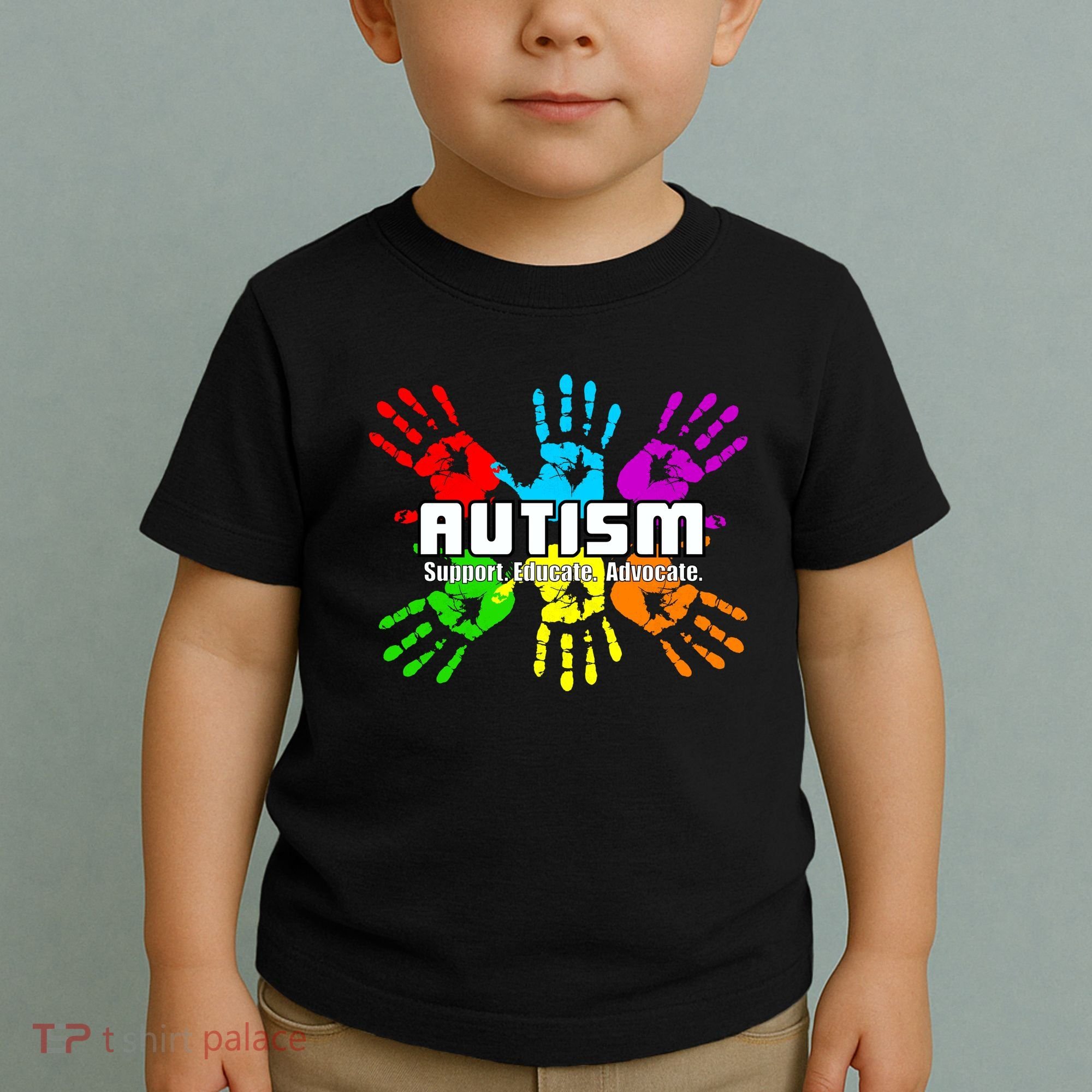 Support Educate Advocate Autism Handprint Toddler T-Shirt