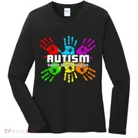 Support Educate Advocate Autism Handprint Women's Long Sleeve Shirt thumb 0