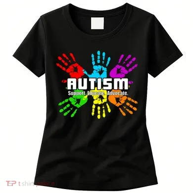 Support Educate Advocate Autism Handprint Women's T-Shirt