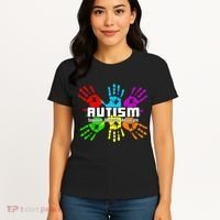 Support Educate Advocate Autism Handprint Women's T-Shirt thumb 4