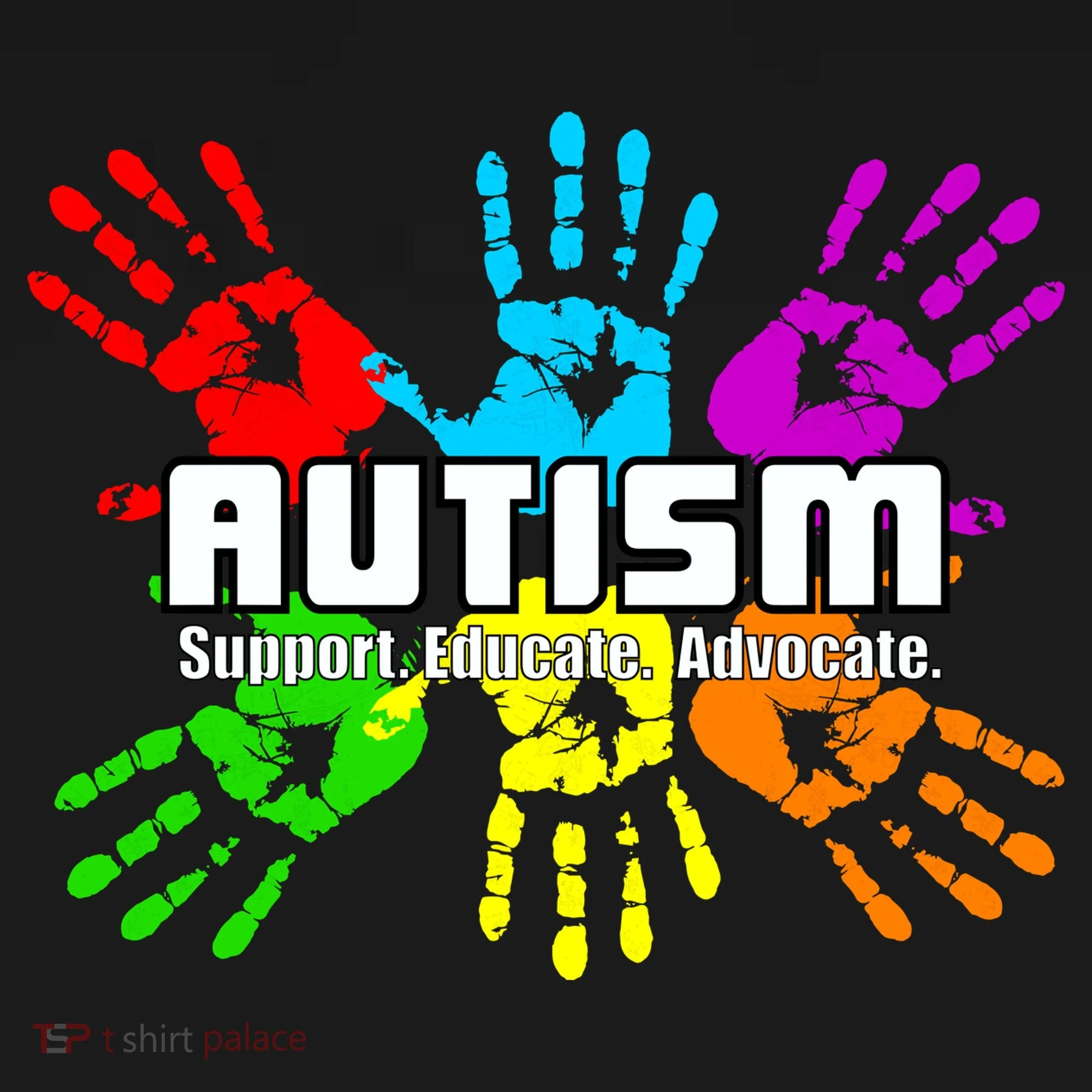 Support Educate Advocate Autism Handprint Women's T-Shirt