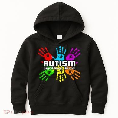 Support Educate Advocate Autism Handprint Kids Hoodie