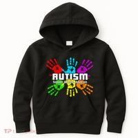 Support Educate Advocate Autism Handprint Kids Hoodie thumb 0