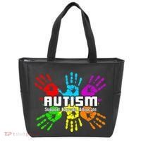 Support Educate Advocate Autism Handprint Tote Bag thumb 0