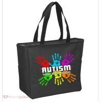 Support Educate Advocate Autism Handprint Tote Bag thumb 2