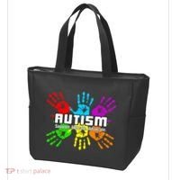 Support Educate Advocate Autism Handprint Tote Bag thumb 3