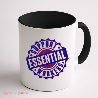 Support Essential Workers Coffee Mug back