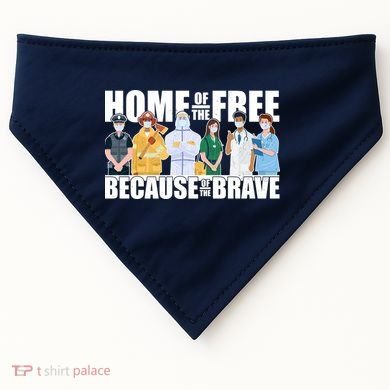 Support Frontline Workers Home Of The Free USA-Made Doggie Bandana