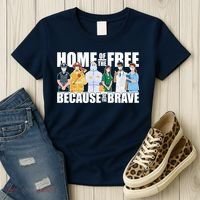 Support Frontline Workers Home Of The Free Women's T-Shirt thumb 3