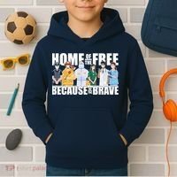 Support Frontline Workers Home Of The Free Kids Hoodie thumb 2
