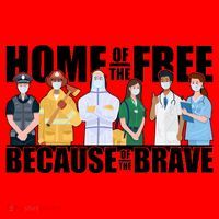 Support Frontline Workers Home Of The Free Santa Hat thumb 1