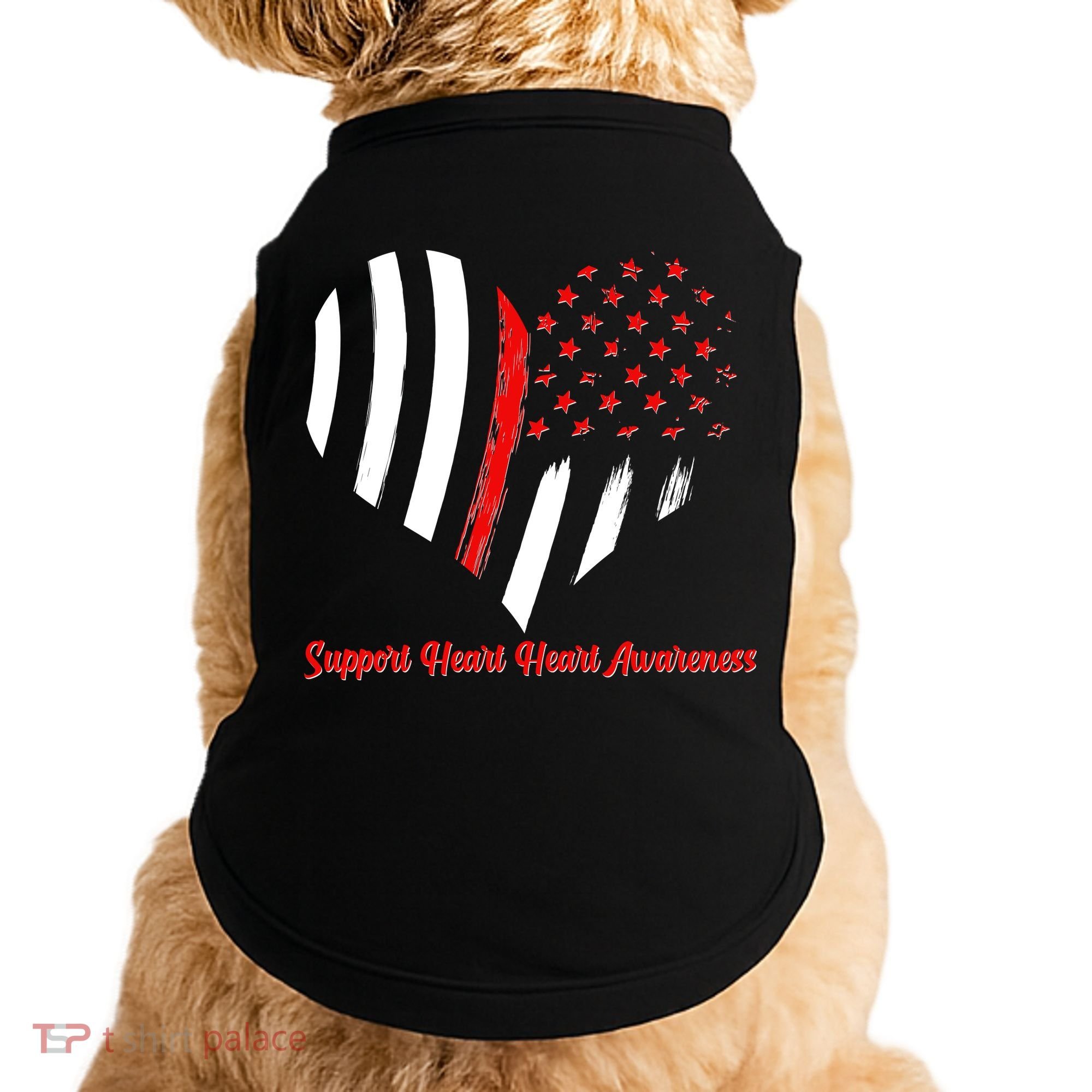 Support Heart Health Awareness - American US Flag Doggie Tank
