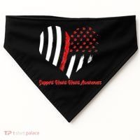 Support Heart Health Awareness - American US Flag USA-Made Doggie Bandana thumb 0