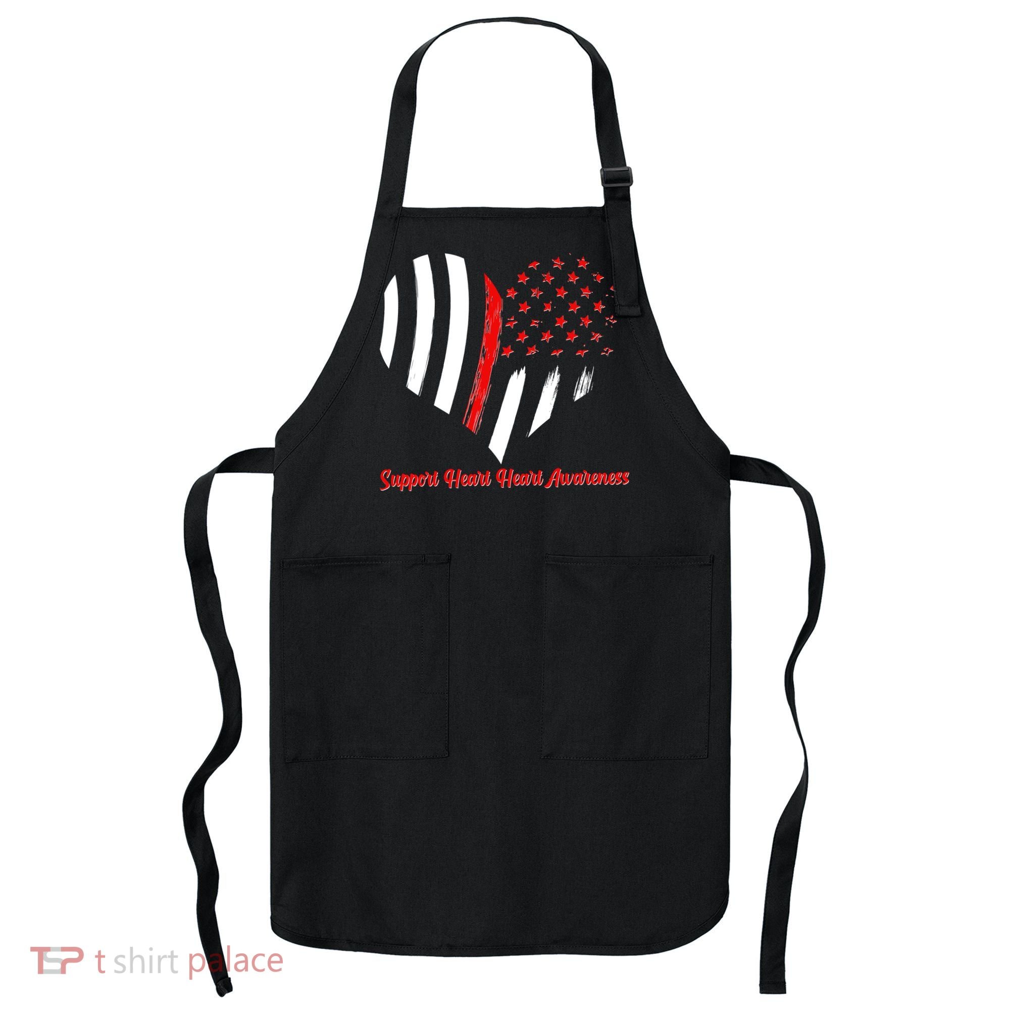 Support Heart Health Awareness - American US Flag Apron