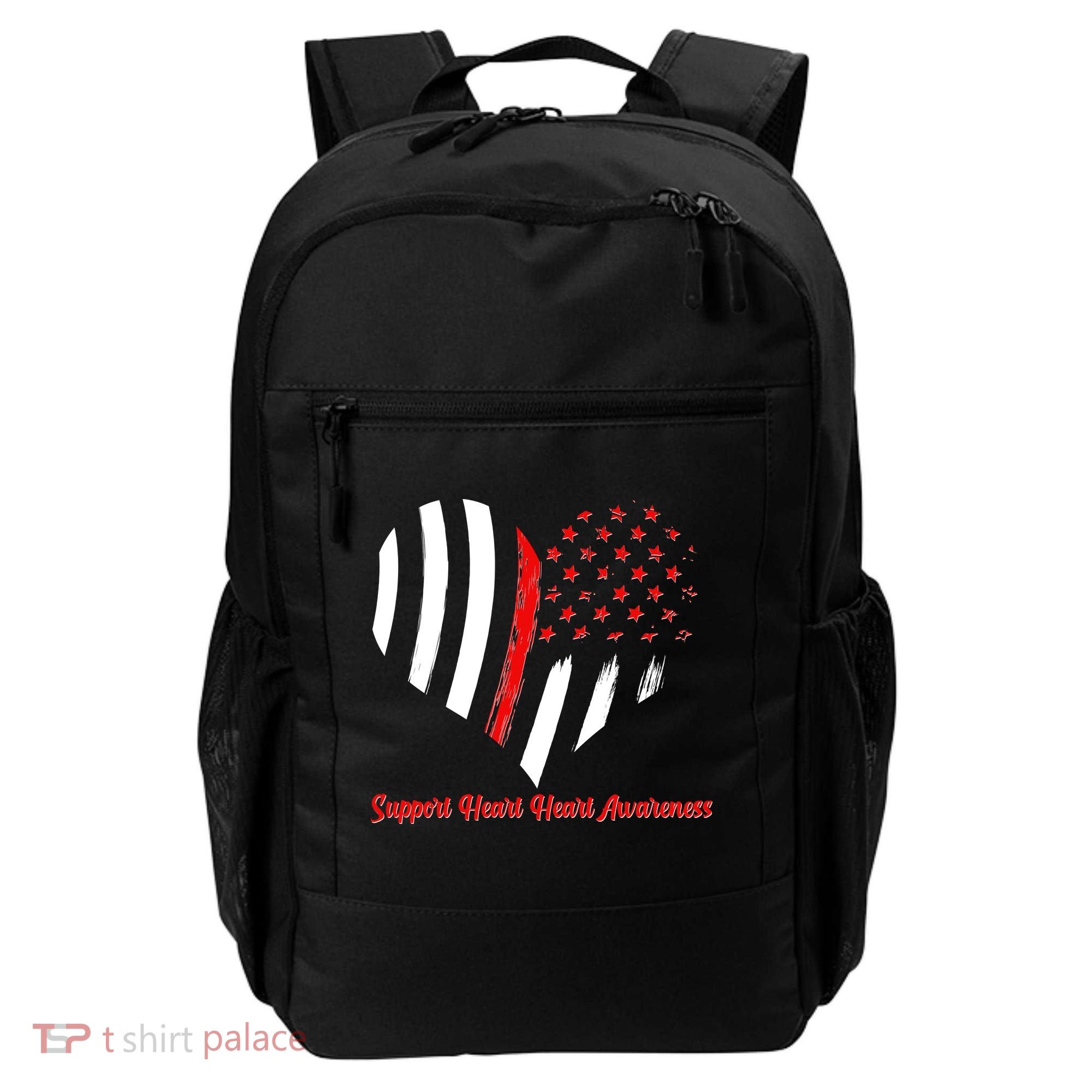 Support Heart Health Awareness - American US Flag Backpack