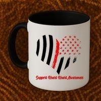 Support Heart Health Awareness - American US Flag Coffee Mug thumb 2