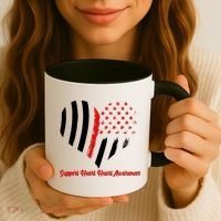 Support Heart Health Awareness - American US Flag Coffee Mug thumb 3